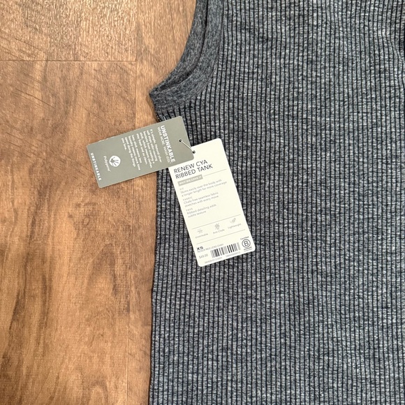 Athleta NWT Renew CYA Ribbed Sleeveless Top Charcoal Tank Minimalist size XS - Picture 6 of 8